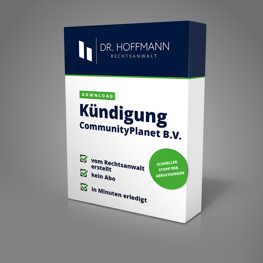 Musterschreiben CommunityPlanet B.V. – Vorschau
