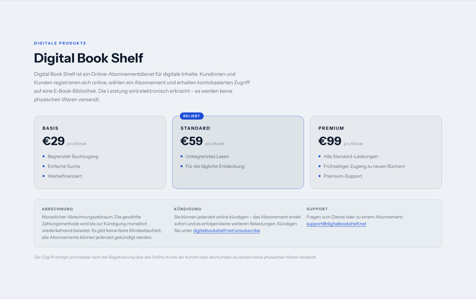 Digital Book Shelf auf connectum-europe.com: E-Book-Abo für 29, 59 oder 99 Euro monatlich