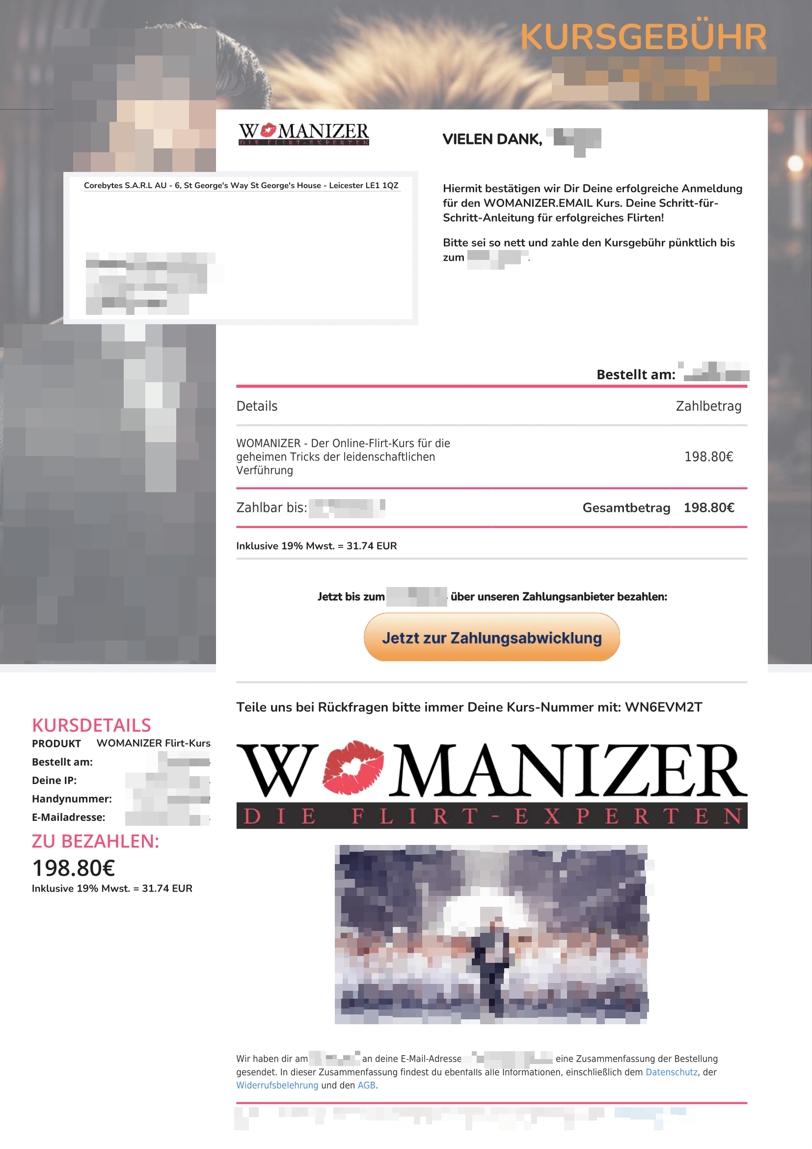Beispielrechnung für Womanizer-Kurs