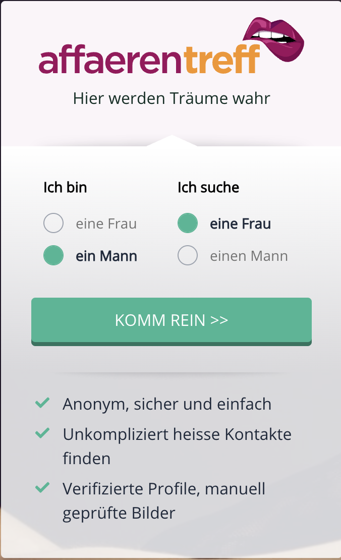 Kostenlose Anmeldung bei Affarentreff