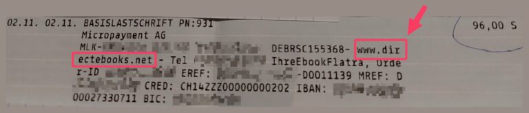directebooks.net Abbuchung