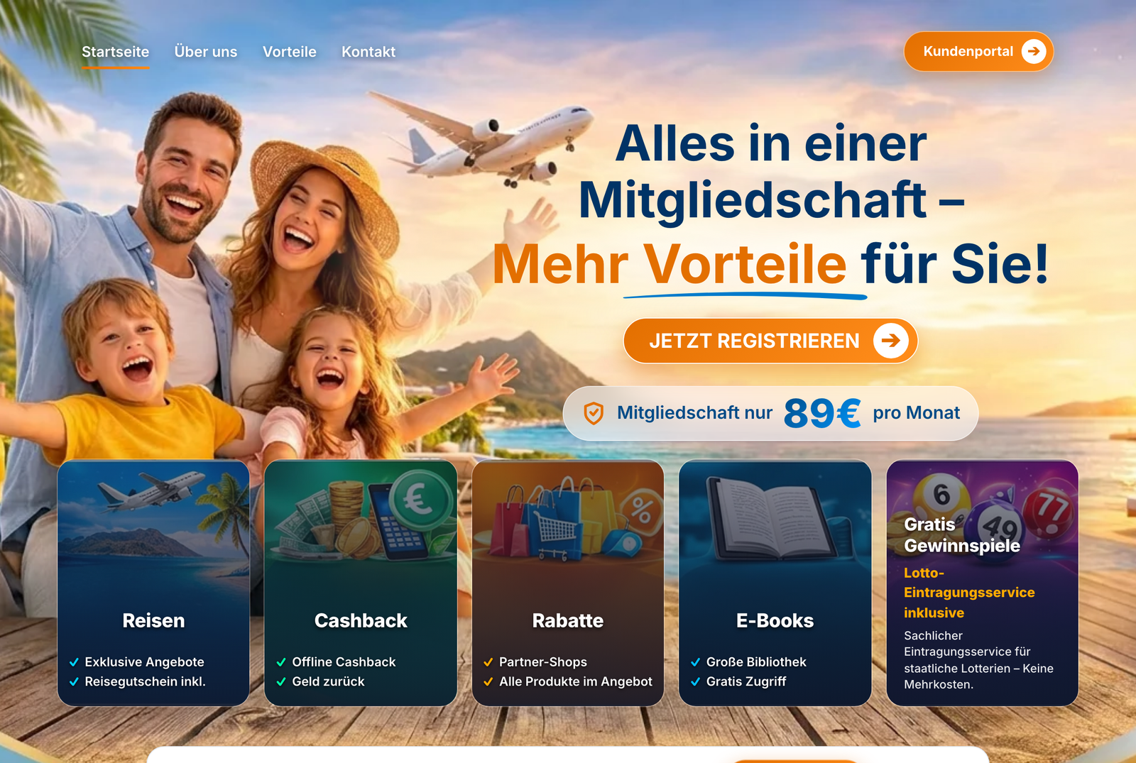 Startseite von bestwin.team: Alles in einer Mitgliedschaft, Mitgliedschaft nur 89 Euro pro Monat