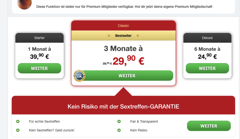 Auswahl der Premiummitgliedschaften bei der Paidwings AG