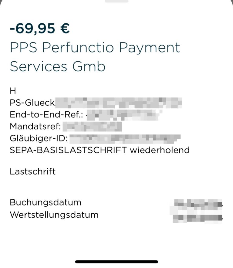 Beispiel Abbuchung von PS-Glueck