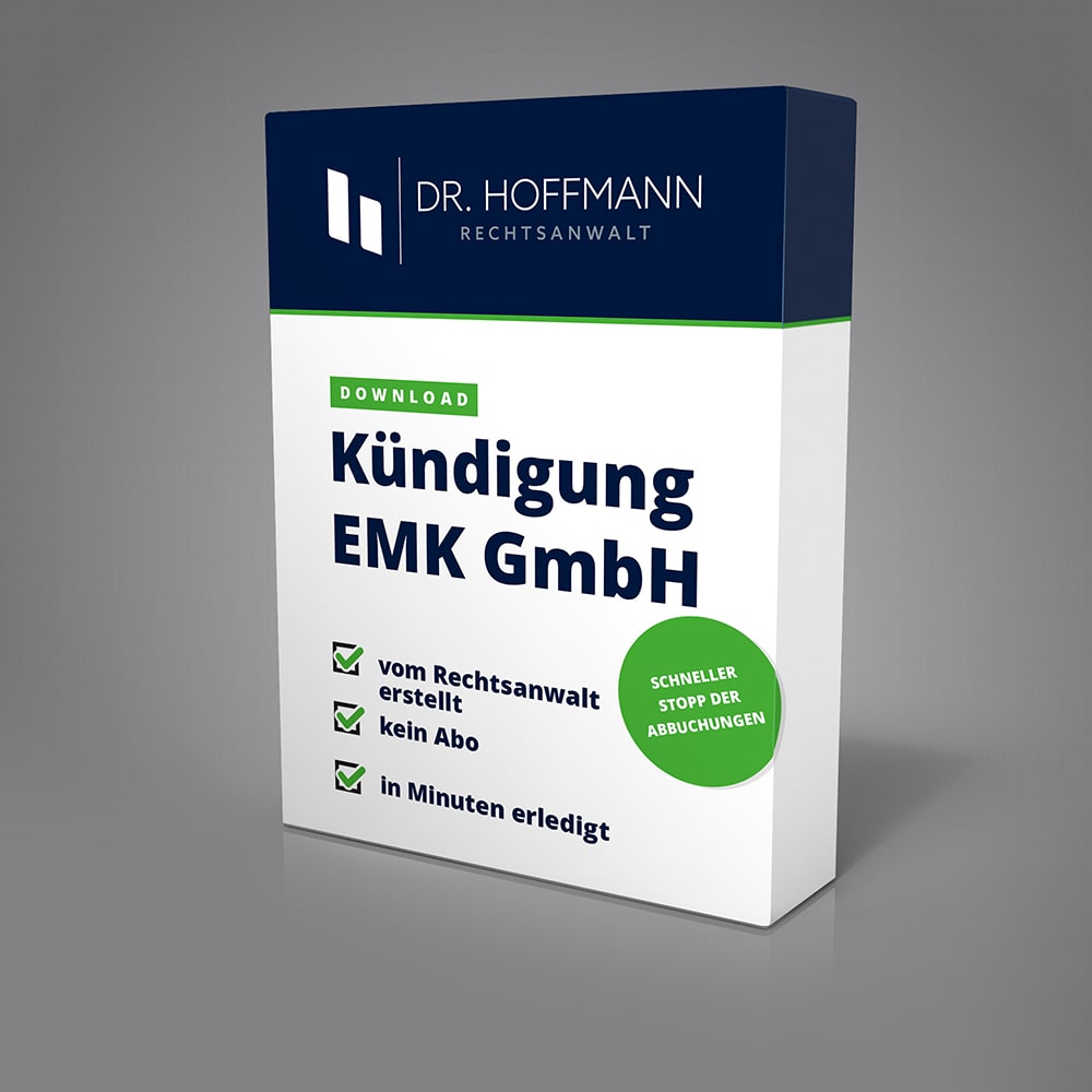 Box mit Kündigung für die EMK GmbH