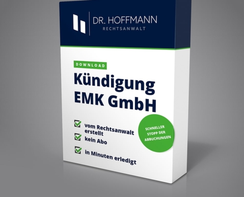 Box mit Kündigung für die EMK GmbH