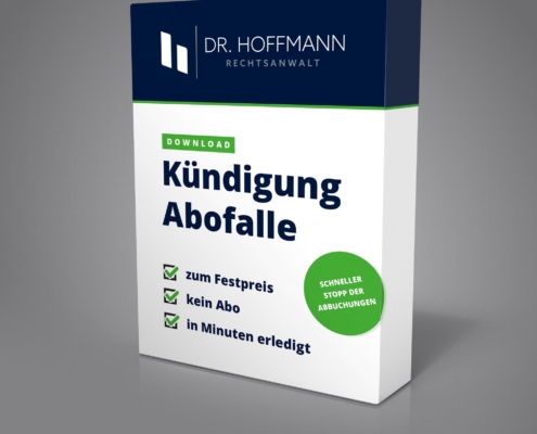 Verpackung mit Aufschrift Kündigung Abofalle