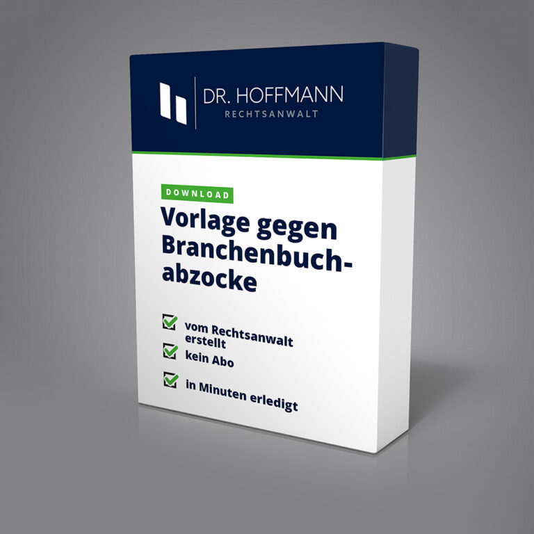 Vorlage gegen Branchenbuchabzocke