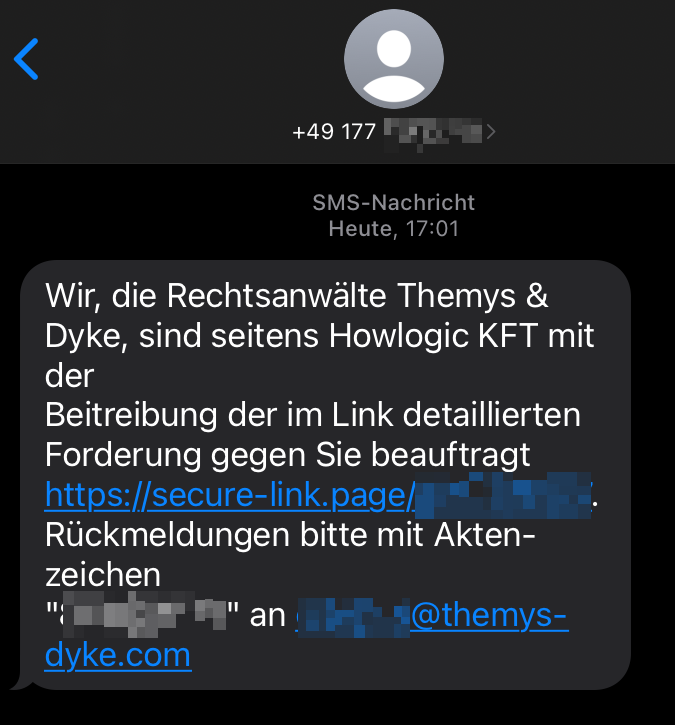 SMS von Themys & Dyke Rechtsanwälte