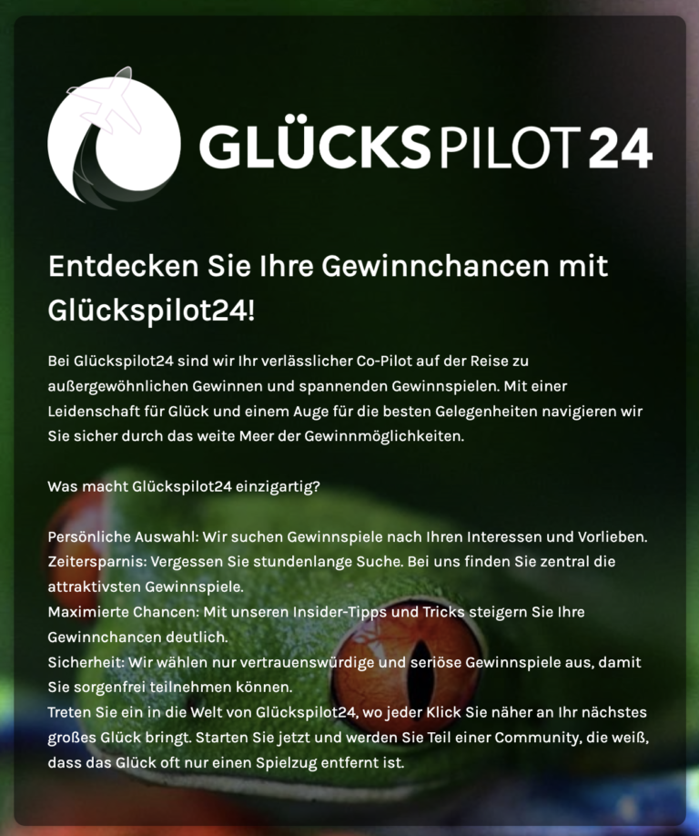 Homepage Glückspilot24