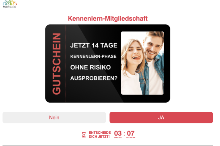 GuteFreunde.online zeigt Gutschein an